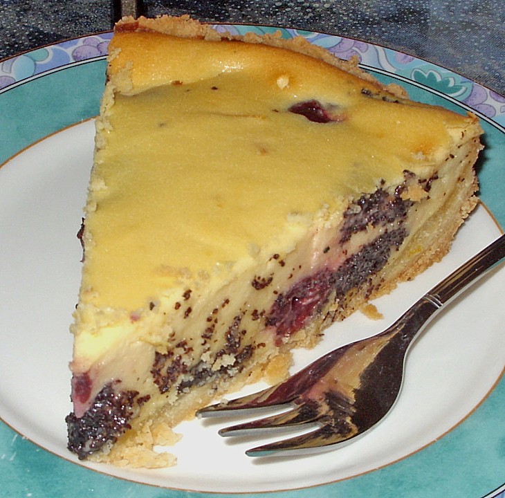 Mohn - Käsekuchen mit Kirschen (Rezept mit Bild) | Chefkoch.de