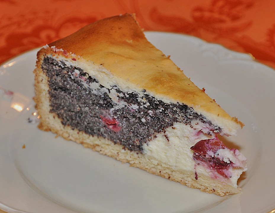 Mohn - Käsekuchen mit Kirschen (Rezept mit Bild) | Chefkoch.de