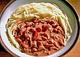 Nudeln mit Paprika - Sahne - Sauce