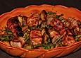 Filet - Kr&uuml;stchen mit Bohnen