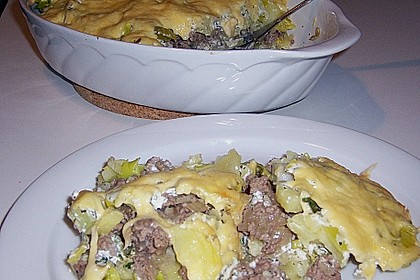 Kartoffel - Auflauf mit Hackfleisch und Porree 4