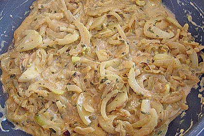 Nudeln mit Fenchel - Zwiebelgem&uuml;se