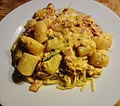 Spargel - Schinkencreme mit Bandnudeln (Bild)