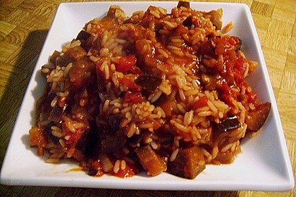 Tomatenreis mit Auberginen 4