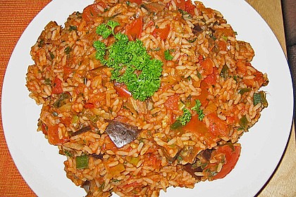 Tomatenreis mit Auberginen 3