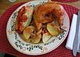 Maisgem&uuml;se mit Schmorh&auml;hnchen und Kartoffeln