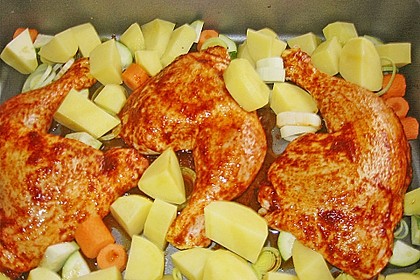 H&auml;hnchenschenkel vom Blech 5