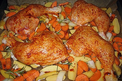 H&auml;hnchenschenkel vom Blech 9