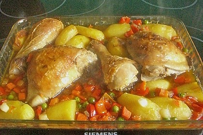H&auml;hnchenschenkel vom Blech 12