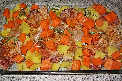 H&auml;hnchenschenkel vom Blech 13