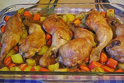 H&auml;hnchenschenkel vom Blech 14