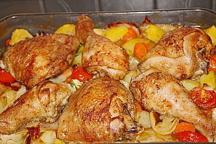 H&auml;hnchenschenkel vom Blech 15