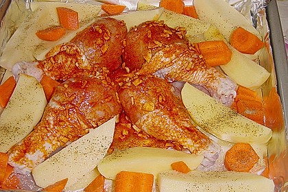 H&auml;hnchenschenkel vom Blech 16