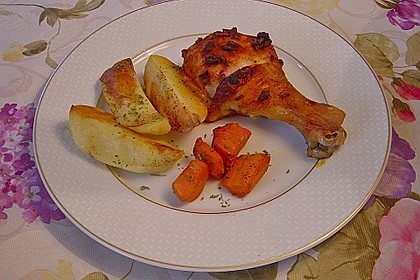 H&auml;hnchenschenkel vom Blech 17