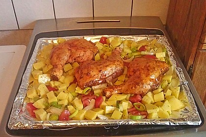 H&auml;hnchenschenkel vom Blech 18