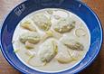 Joghurt - Birnensuppe mit K&auml;sekl&ouml;&szlig;chen