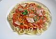 Bandnudeln in Tomatensahne