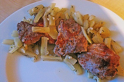 Fenchel - Birnen - Gem&uuml;se mit Schweinefilet