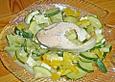 Lachs auf Zucchiniragout mit Schafsk&auml;se