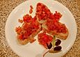 Bruschetta mit kalten Tomaten