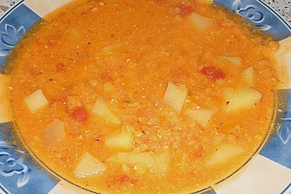 Rote Linsensuppe mit Joghurt 2