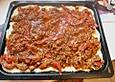 Hackfleisch - Pizza mit Maismehl und Letscho