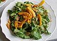 Gebratener Hokkaido - K&uuml;rbis mit Feldsalat
