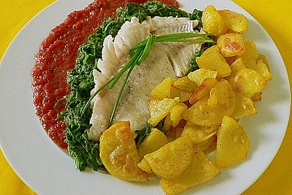 Edelfische auf Blattspinat in Rote Bete-Sauce 4