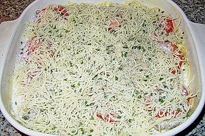Seelachsfilet auf Zucchinibett