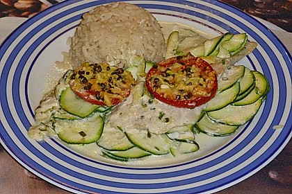 Seelachsfilet auf Zucchinibett 32