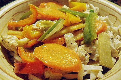 Asia - Nudeln mit H&auml;hnchenbrust 1