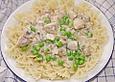Farfalle mit Erbsen - Sahne - Sauce