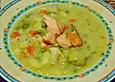 Kartoffelsuppe mit Lachsstreifen