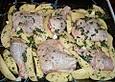 H&auml;hnchen mit Kartoffeln im Ofen