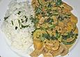 Gelbes Curry mit Pfirsichen