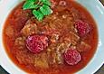 Rhabarberkompott mit Ingwer und Erdbeeren