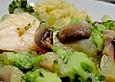 Melone und Garnelen in scharfer Zimt - Sahnesauce