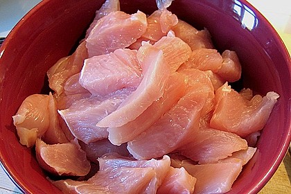 Putenstreifen mit Knoblauch - Ingwersauce 1