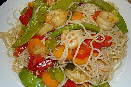 Asiatische Garnelen - Nudel - Pfanne 6