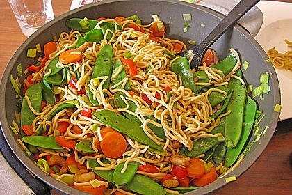 Asiatische Garnelen - Nudel - Pfanne 1