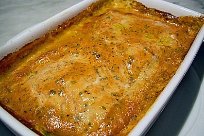 Seelachsfilet mit Tomatencremehaube