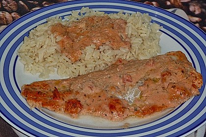 Seelachsfilet mit Tomatencremehaube 28