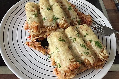 Gemüse - Reis - Pfanne mit Fischstäbchen