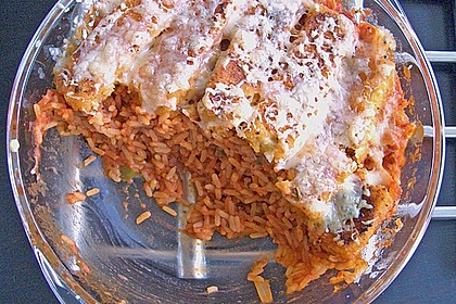 Gemüse - Reis - Pfanne mit Fischstäbchen 4