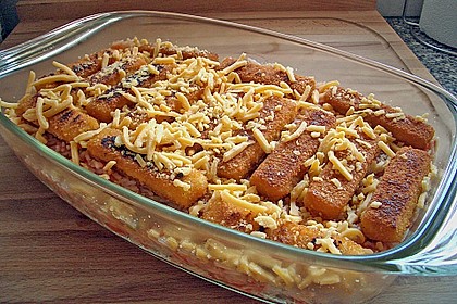 Gemüse - Reis - Pfanne mit Fischstäbchen 3