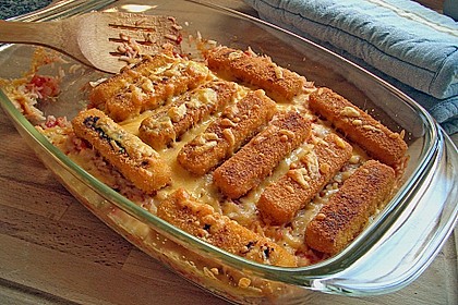 Gemüse - Reis - Pfanne mit Fischstäbchen 2