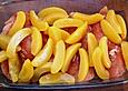 H&auml;hnchen - Pfirsich Auflauf mit Nusskruste