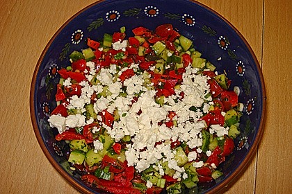 Tomaten - Gurken - Salat mit Feta 16