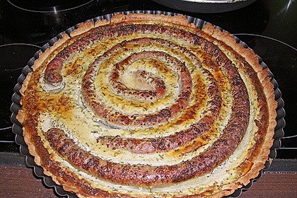 Bratwurst - Torte mit Senfkruste 9