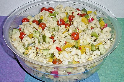 Bunter Nudelsalat ohne Mayonnaise 9